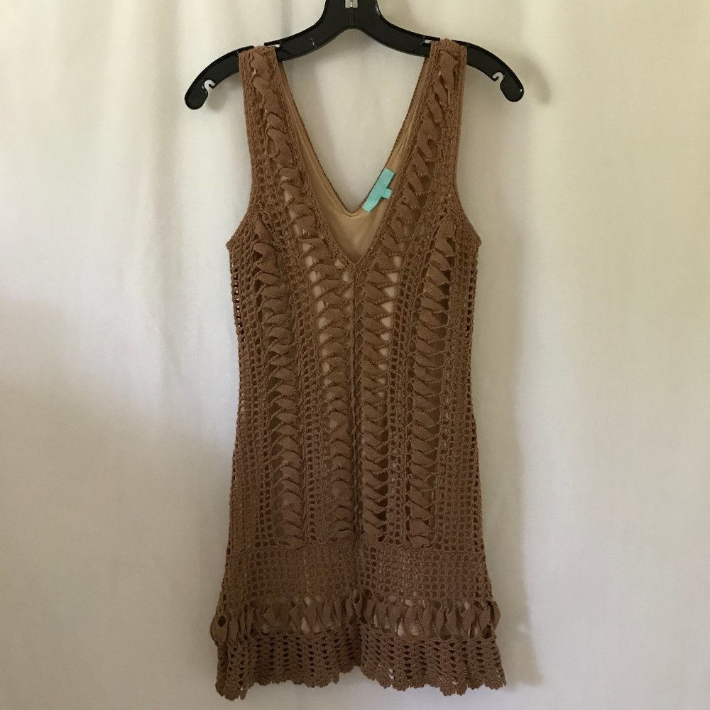 Melissa Odabash Alexis Knit Coverup Dress, Brown